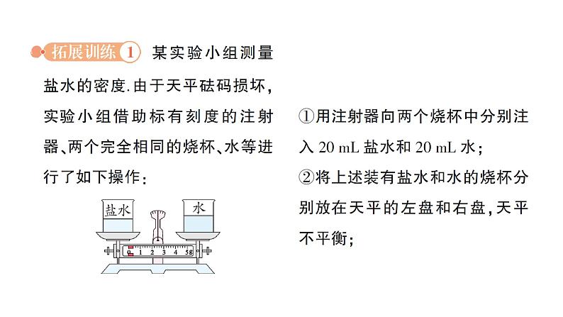 初中物理新沪科版八年级全册第五章专题三 密度的特殊测量作业课件2024秋第5页