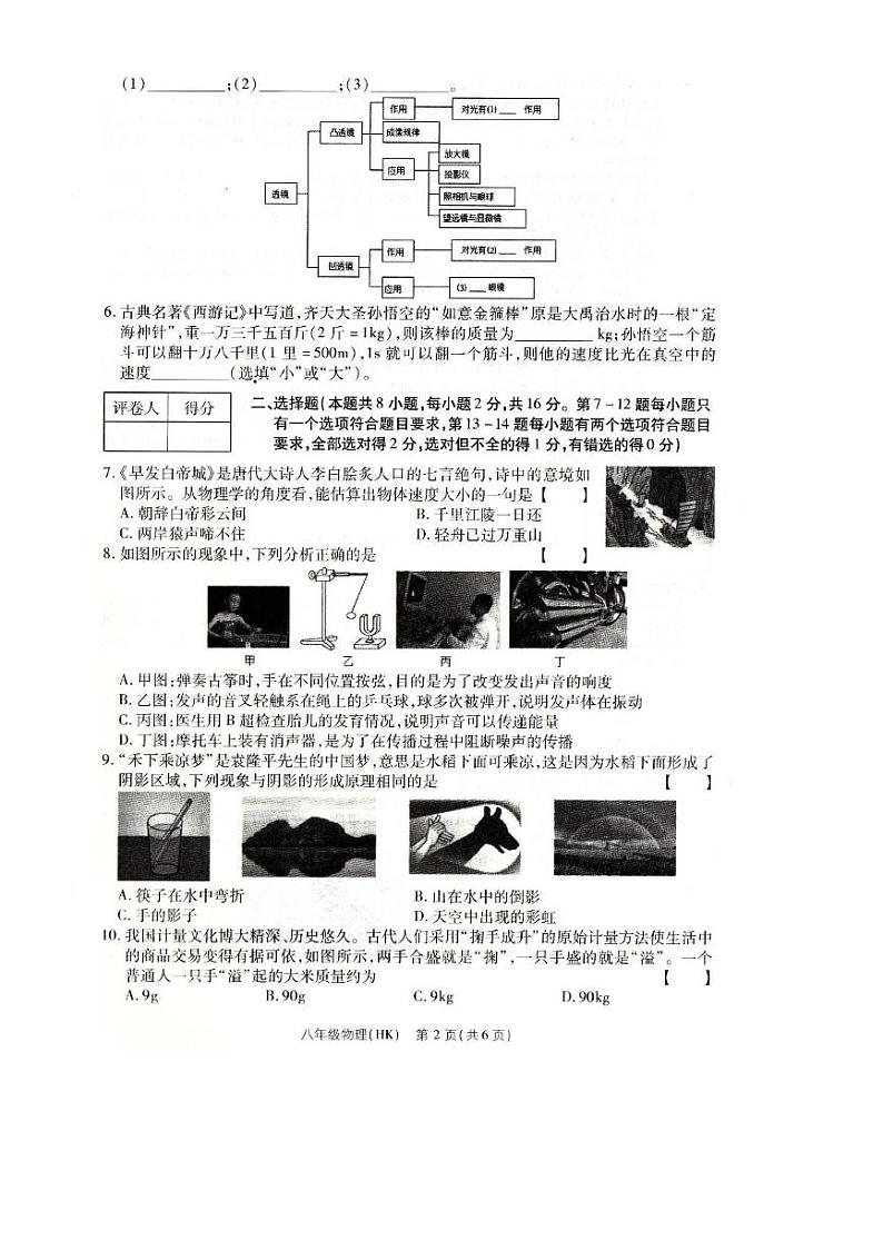 河南省南阳市方城县2024-2025学年八年级上学期12月月考物理试题第2页