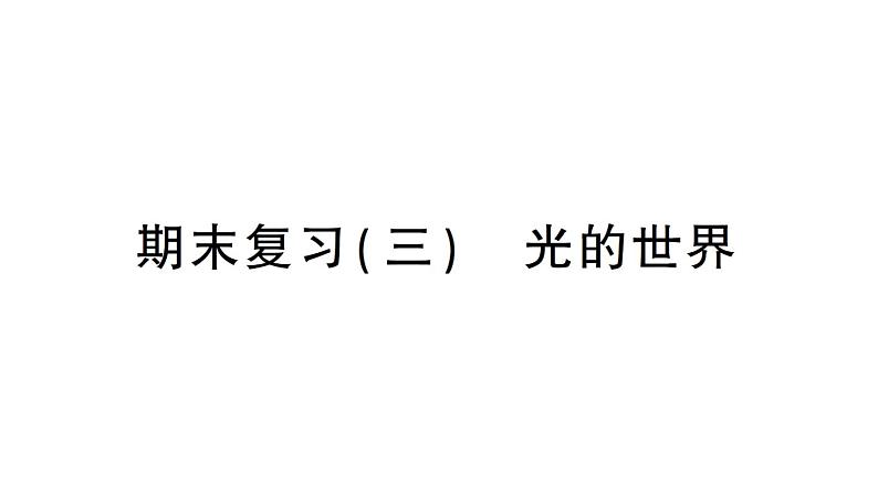 初中物理新沪科版八年级全册期末复习（三） 光的世界作业课件（2024秋）第1页