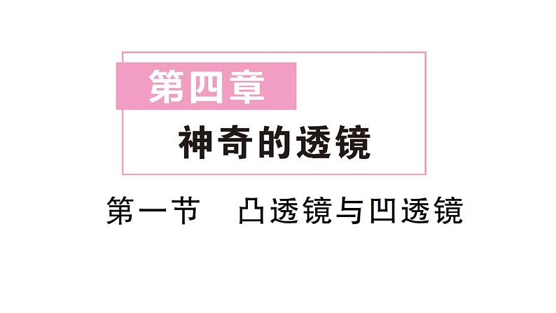 初中物理新沪科版八年级全册第四章第一节 凸透镜与凹透镜作业课件（2024秋）第1页