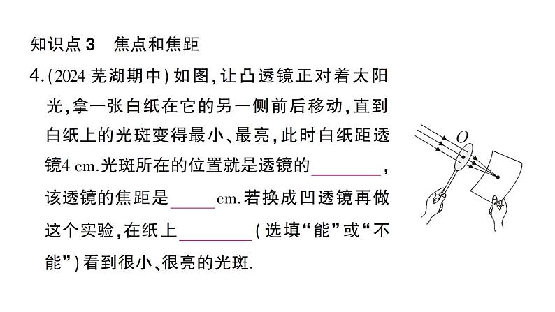 初中物理新沪科版八年级全册第四章第一节 凸透镜与凹透镜作业课件（2024秋）第5页