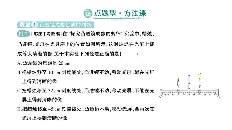 初中物理新北师大版八年级上册第五章第二节 凸透镜成像的规律作业课件2024秋第8页