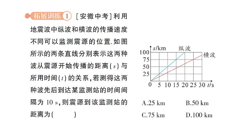 初中物理新北师大版八年级上册第二章专题三 运动的图像作业课件2024秋第4页