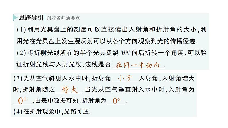 初中物理新教科版八年级上册第四章第四节 光的折射作业课件2024秋第8页