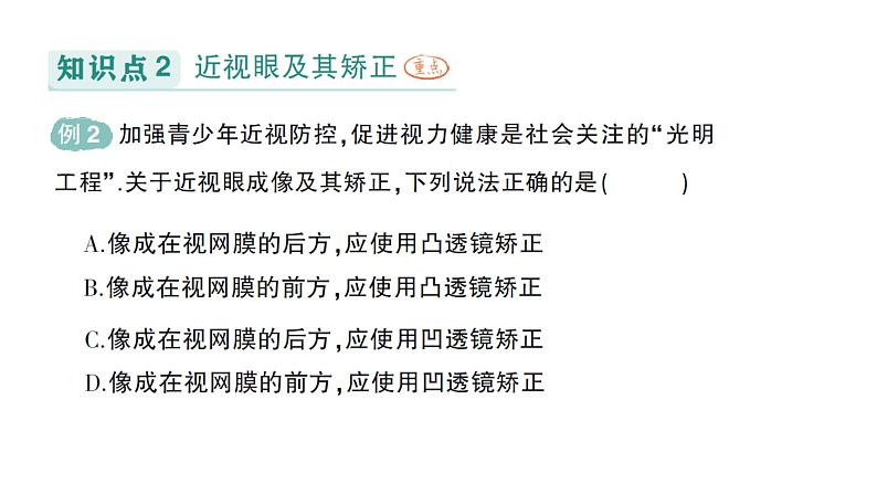 初中物理新教科版八年级上册第四章第六节 跨学科实践：眼睛作业课件2024秋第4页