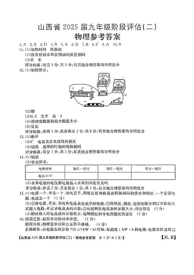 物理参考答案第1页