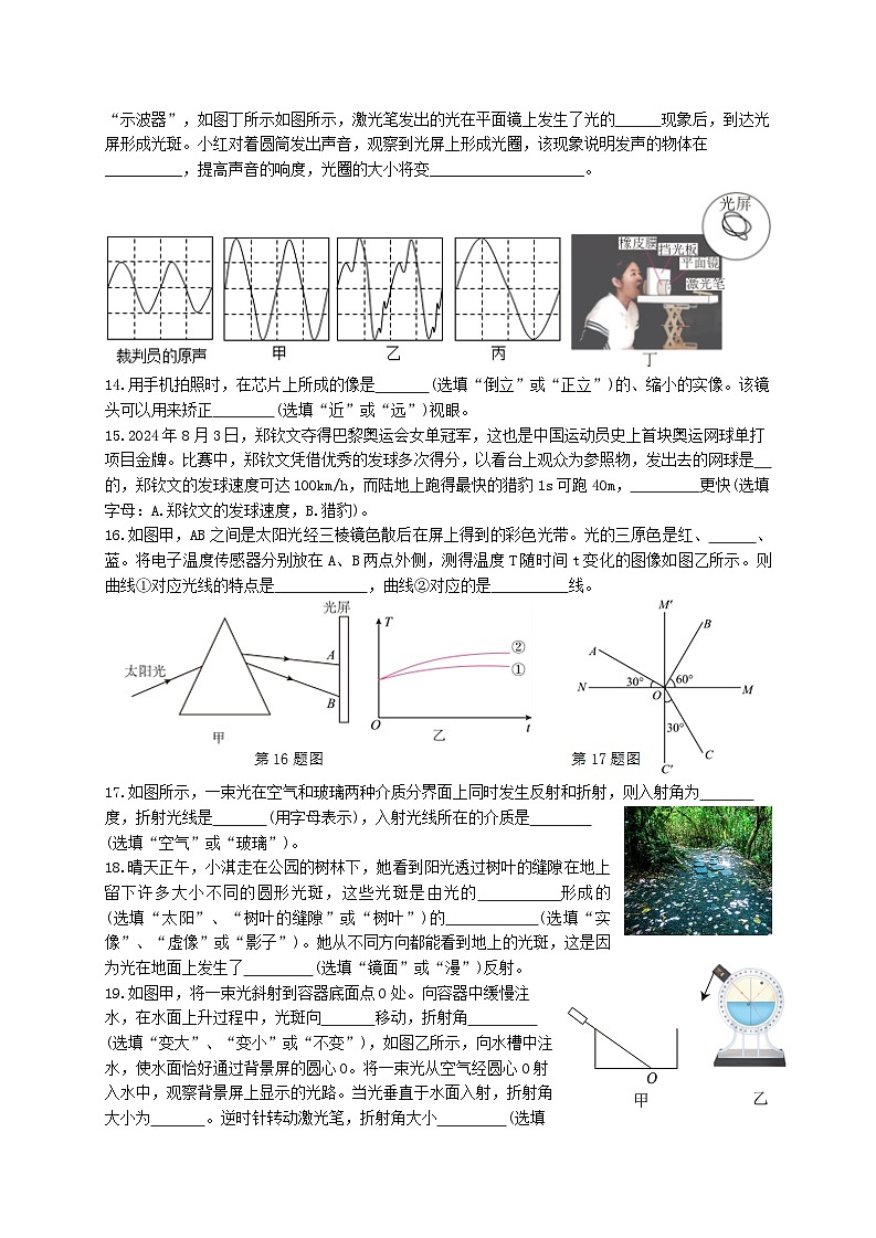 江苏省苏州市苏州工业园区唯亭学校2024-2025学年八年级上学期12月月考物理试卷第3页