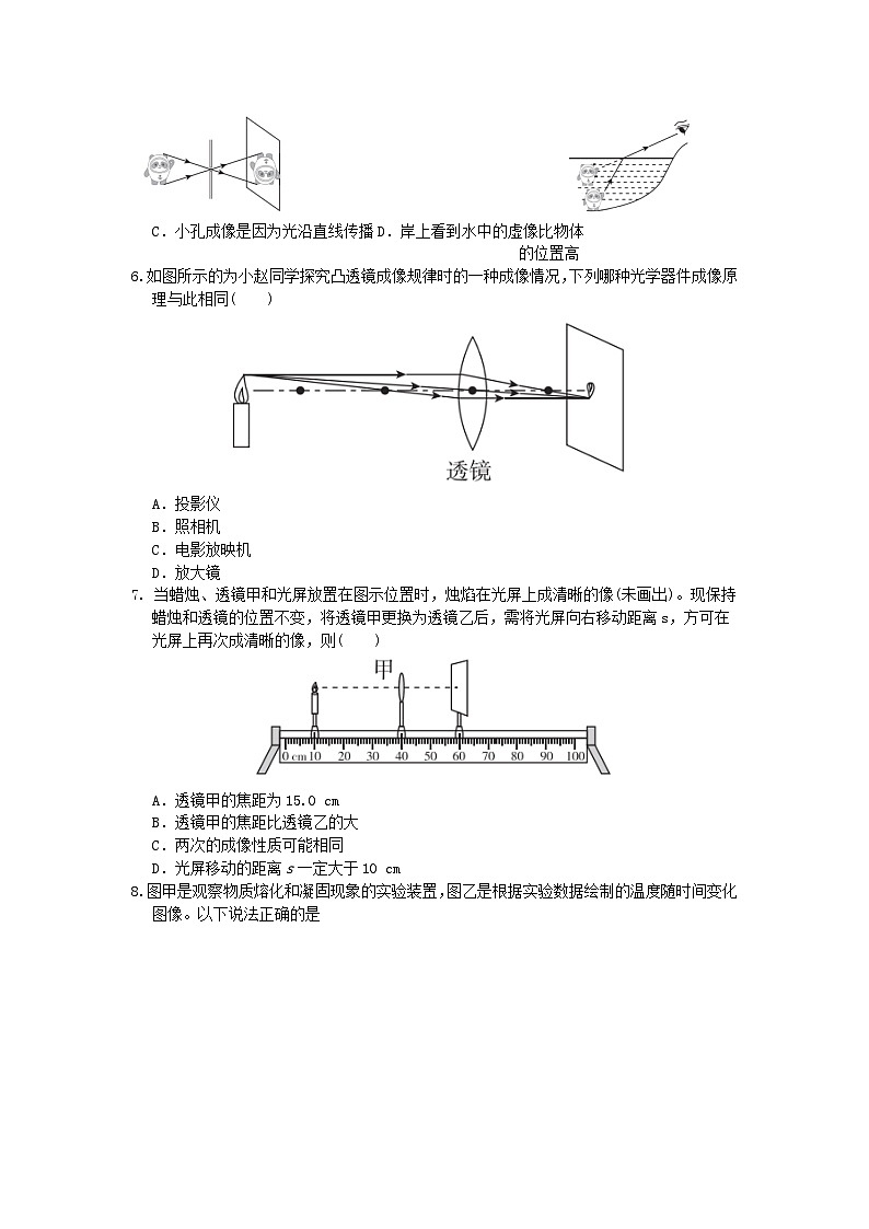 2024八年级物理上学期期末综合素质评价试卷（附答案苏科版）第2页