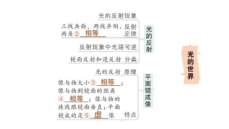 初中物理新教科版八年级上册第四章 光的世界复习提升作业课件2024秋第3页