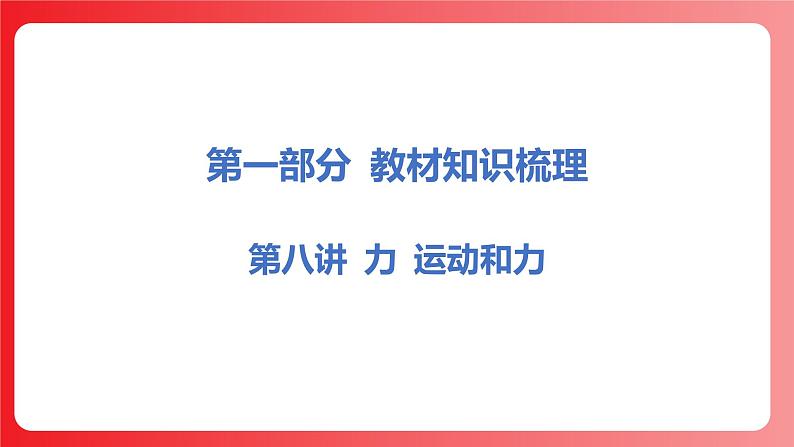 第08讲 力 运动和力（课件）-2025年中考物理一轮复习课件第1页