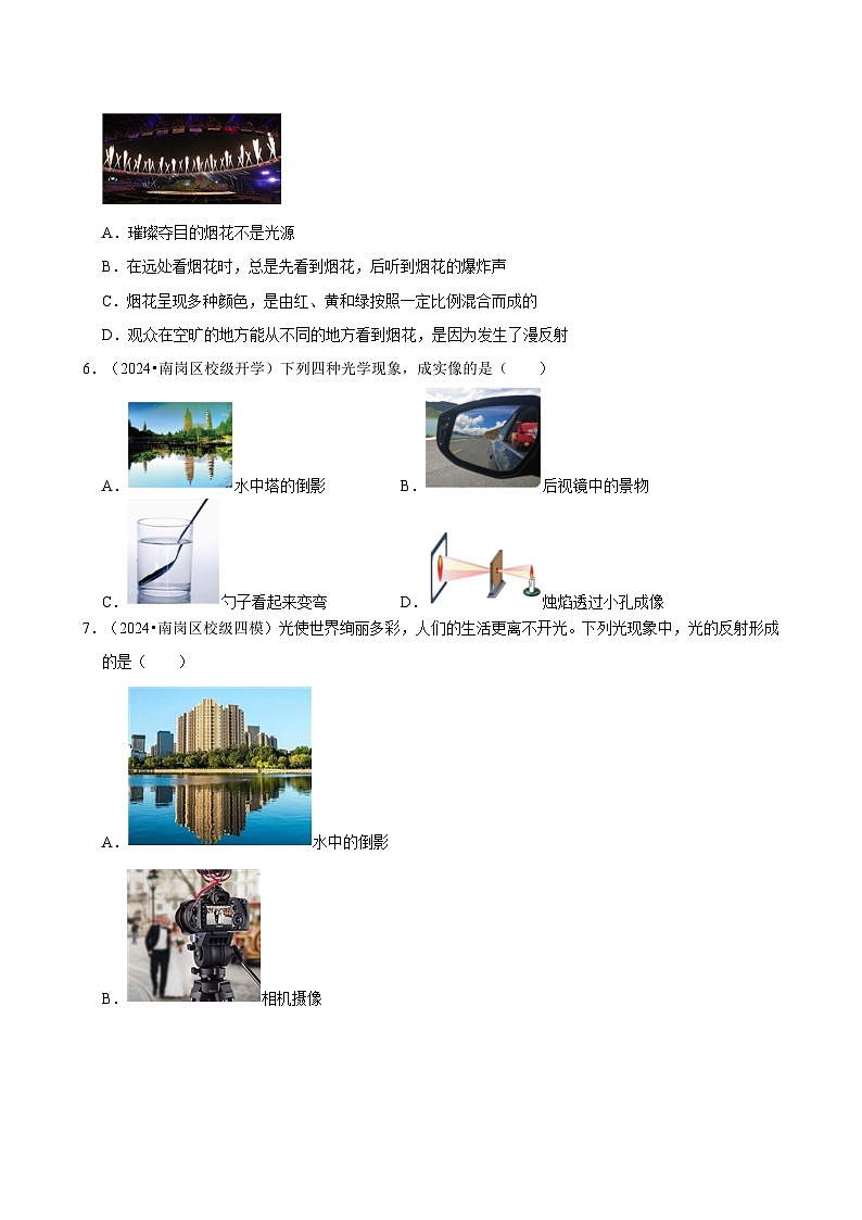 2025年中考物理二轮复习专练06 光现象辨析（含答案）第3页