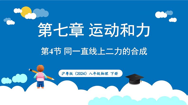 沪粤版（2024）物理八年级下册--7.4 同一直线上二力的合成（课件）第1页