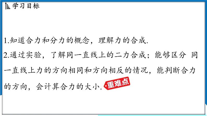沪粤版（2024）物理八年级下册--7.4 同一直线上二力的合成（课件）第2页