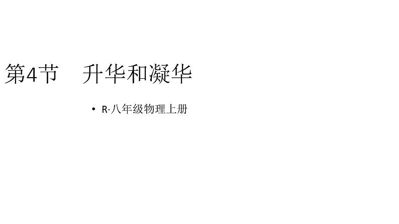 初中物理新人教版八年级上册第三章第四节 升华和凝华教学课件2024秋第1页