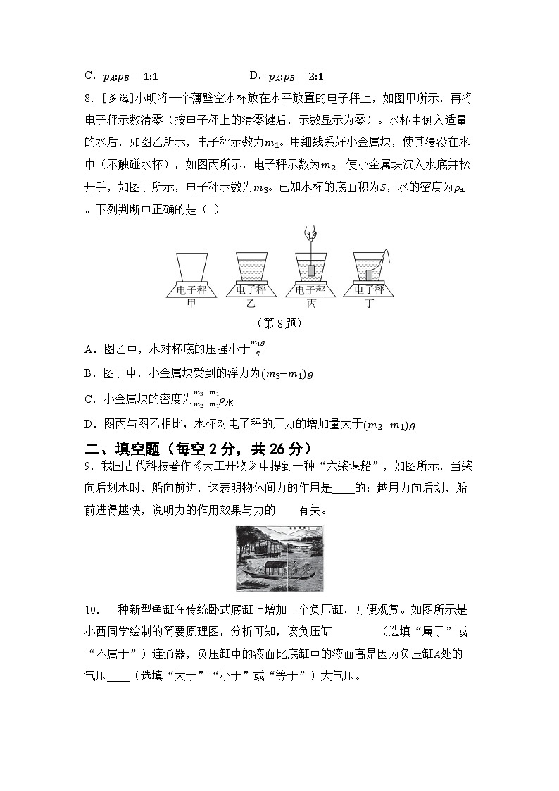 期末综合测试（试卷）-2024-2025学年 教科版（2024）物理八年级下册第3页