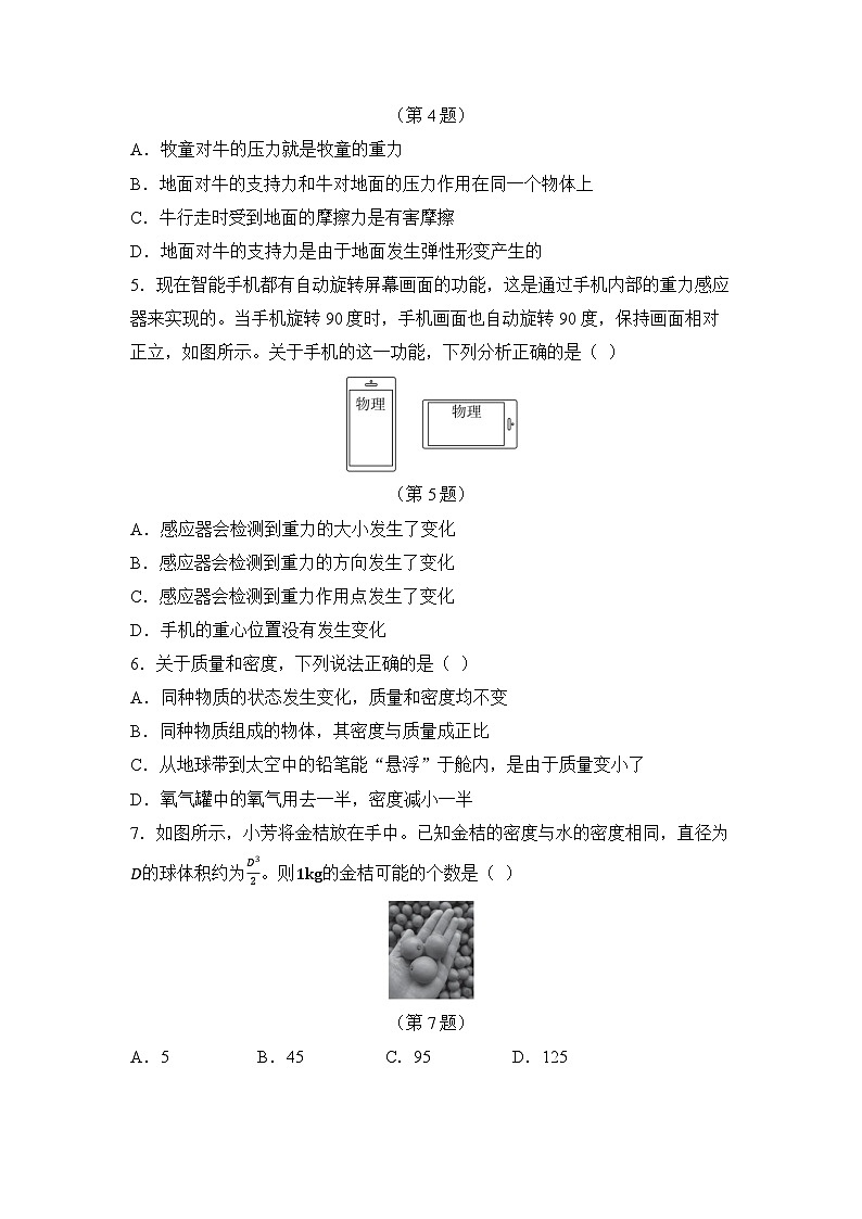 期中综合测试一 （试卷）-2024-2025学年苏科版（2024）物理八年级下册第2页