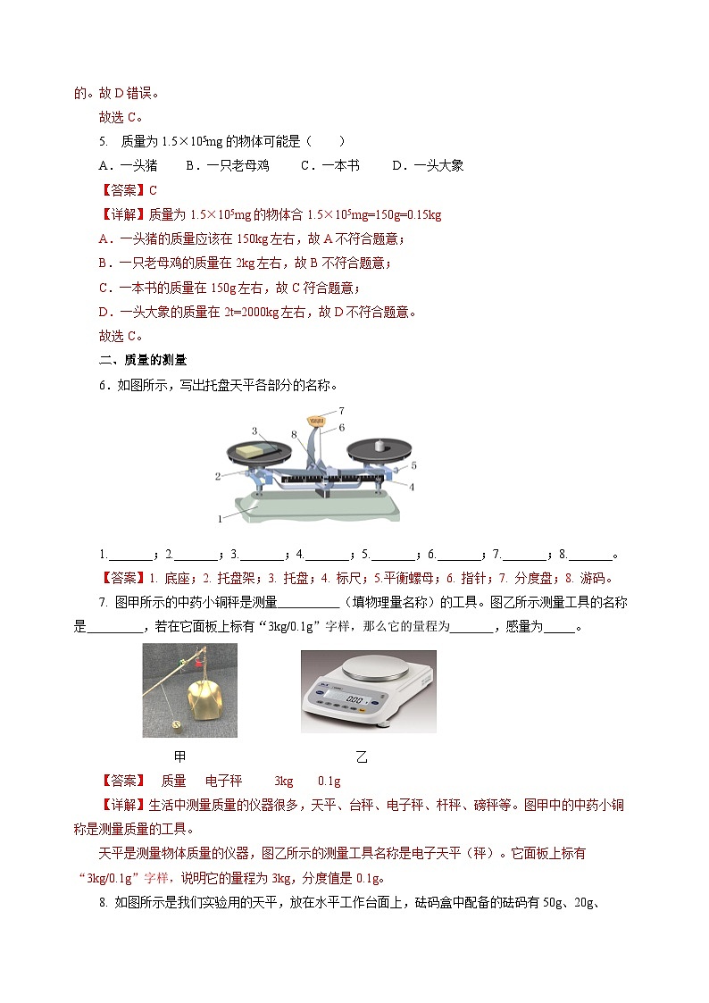 6.1 质量及其测量（分层作业）（解析版）第2页