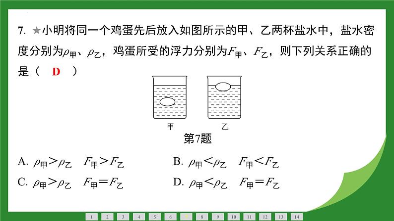 10.3 物体的浮沉条件及应用  课件  2024-2025学年人教版物理八年级下册第7页