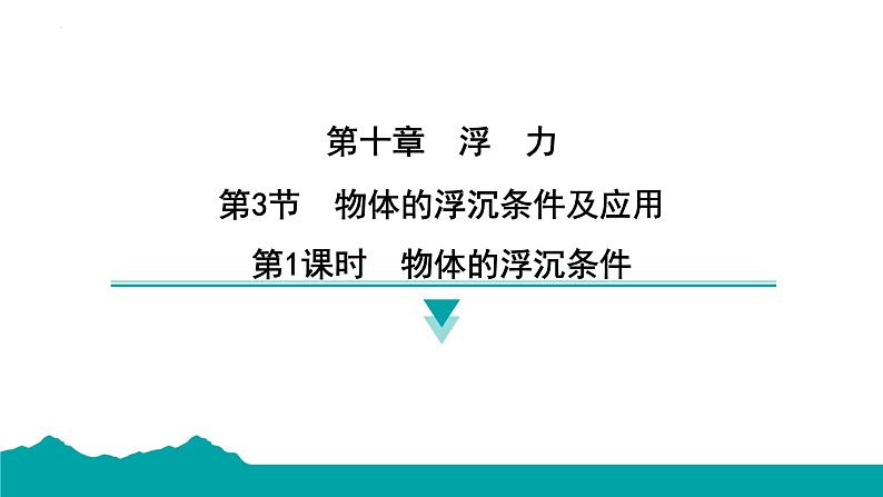 10.3物体的浮沉条件及应用 课件--  2024-2025学年人教版物理八年级下册第1页