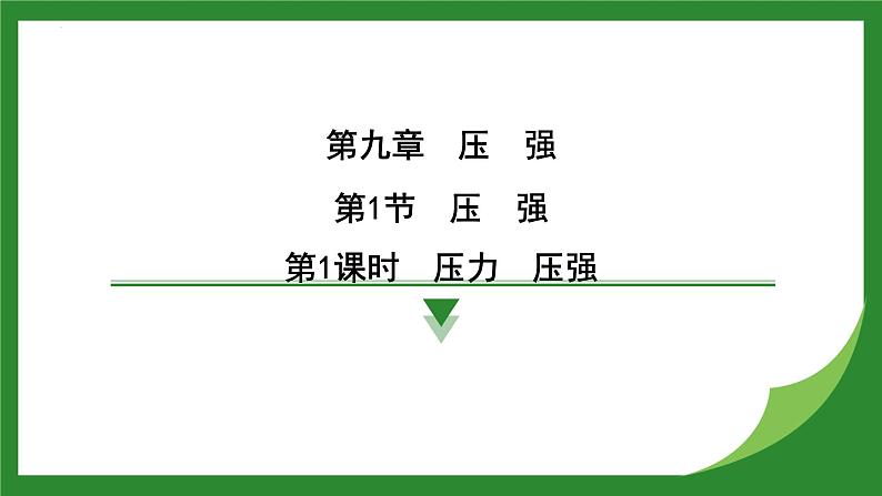 9.1 压强  课件  2024-2025学年人教版物理八年级下册第1页