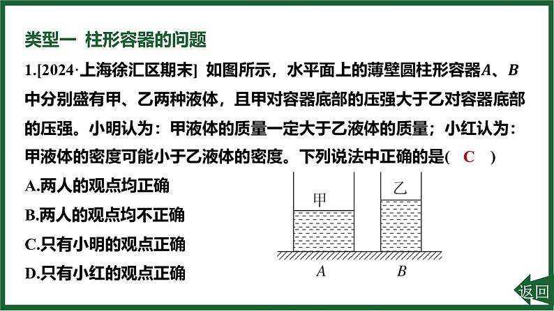 人教版（2024）物理八年级下册第九章 压强专项突破6 固体压强和液体压强的综合课件第2页