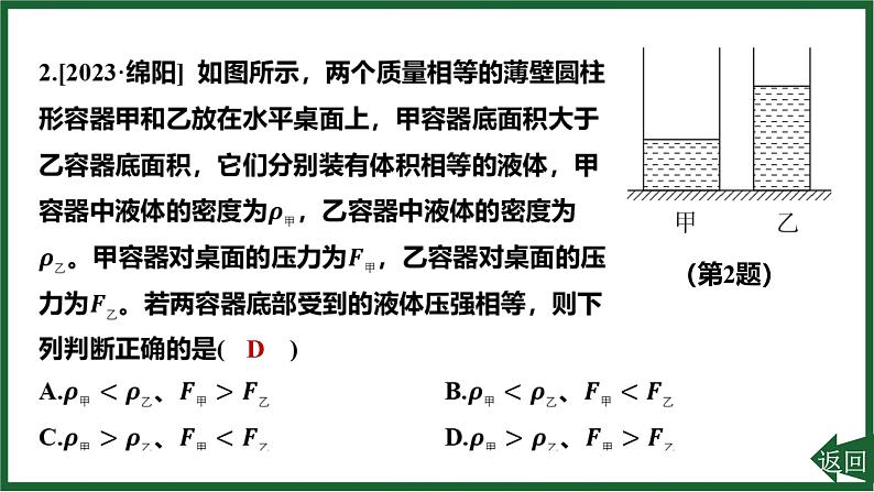 人教版（2024）物理八年级下册第九章 压强专项突破6 固体压强和液体压强的综合课件第3页