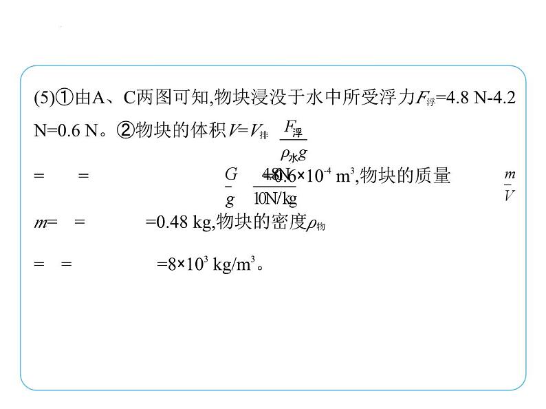 重点实验综合全练(六)　浮力相关探究实验课件-- 2024-2025学年苏科版物理八年级下册第6页