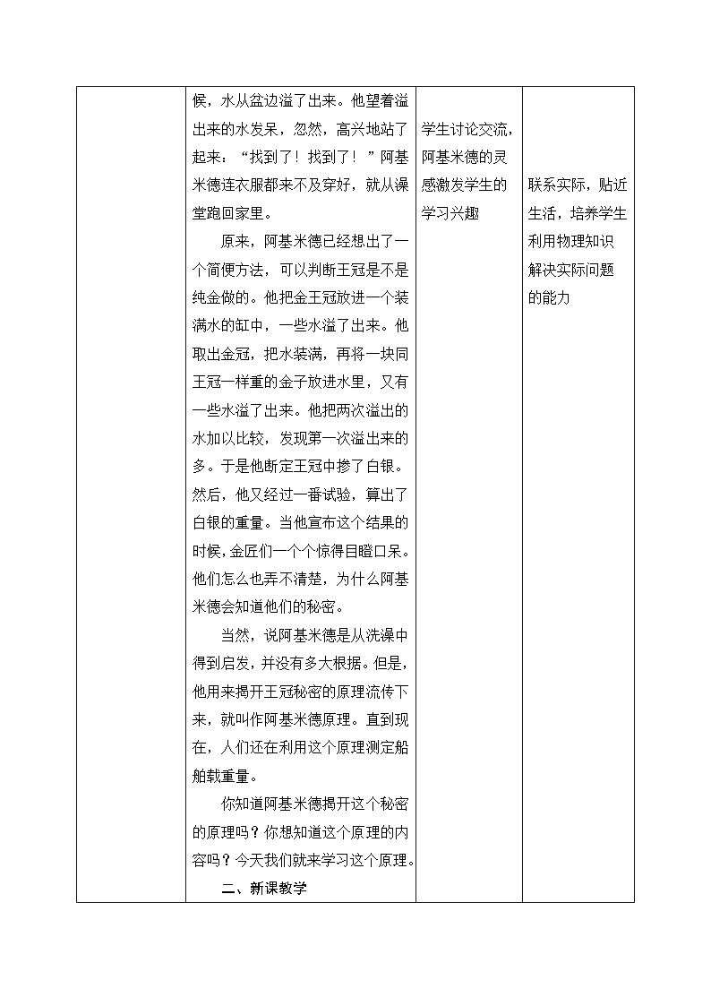 10.2《阿基米德原理》教学设计第2页