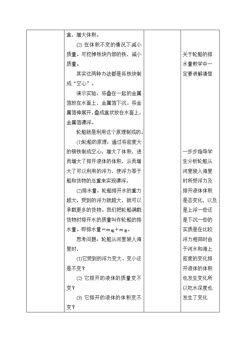 10.3《物体的浮沉条件及应用》第2课时教学设计第2页