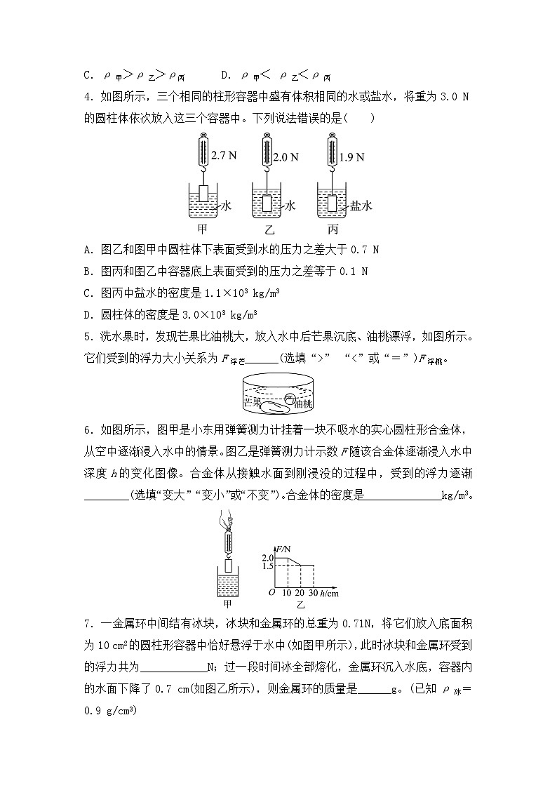 第十章 《浮力 》章末复习同步练习题（含参考答案与解析）第2页