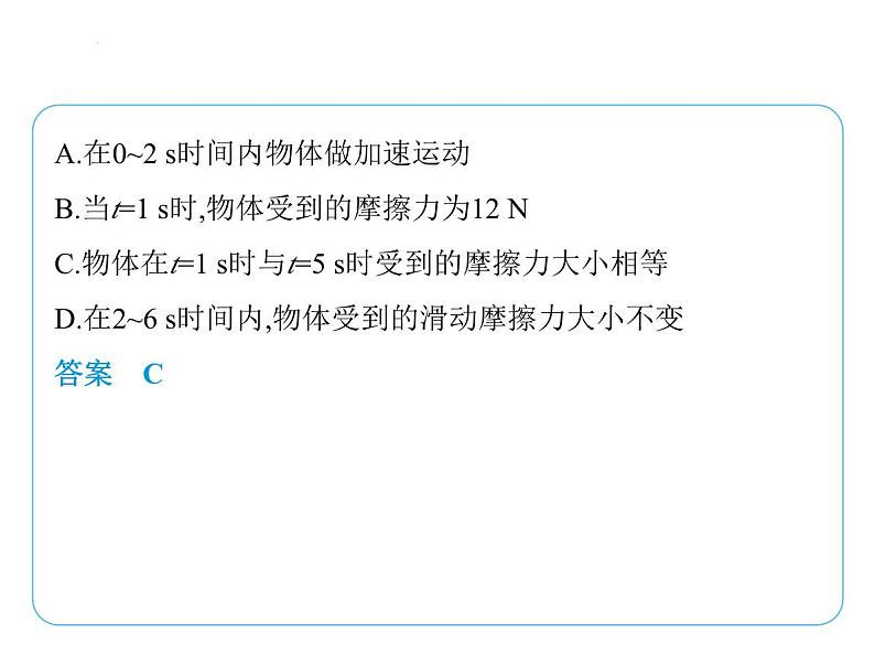 专项素养综合全练(二)　力与运动关系的应用课件 --2024-2025学年苏科版物理八年级下册第3页