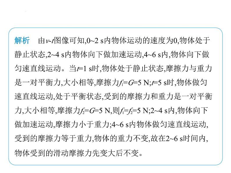 专项素养综合全练(二)　力与运动关系的应用课件 --2024-2025学年苏科版物理八年级下册第4页