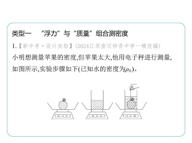 重点实验综合全练(七)　利用浮力测密度课件 --2024-2025学年苏科版物理八年级下册第2页