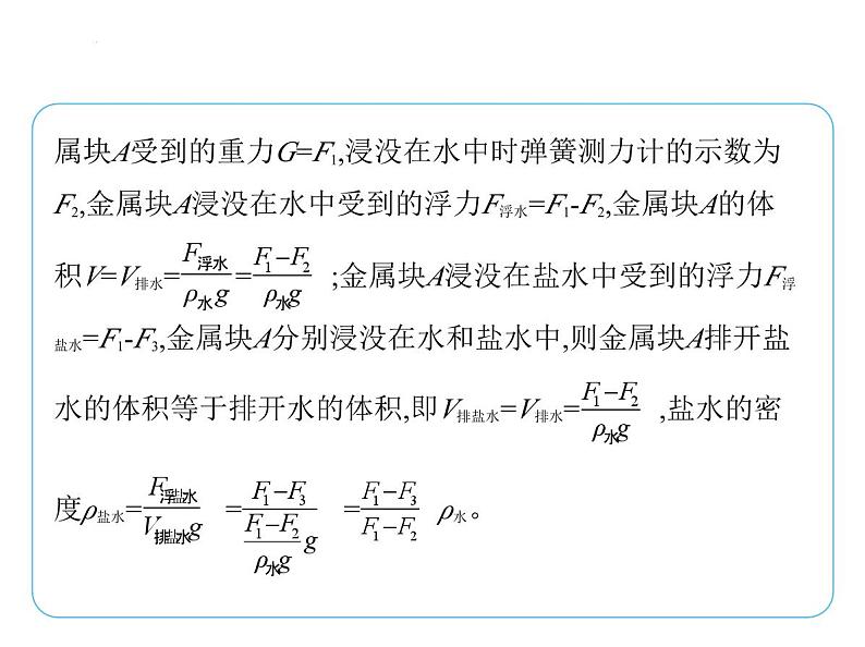 重点实验综合全练(七)　利用浮力测密度课件 --2024-2025学年苏科版物理八年级下册第8页