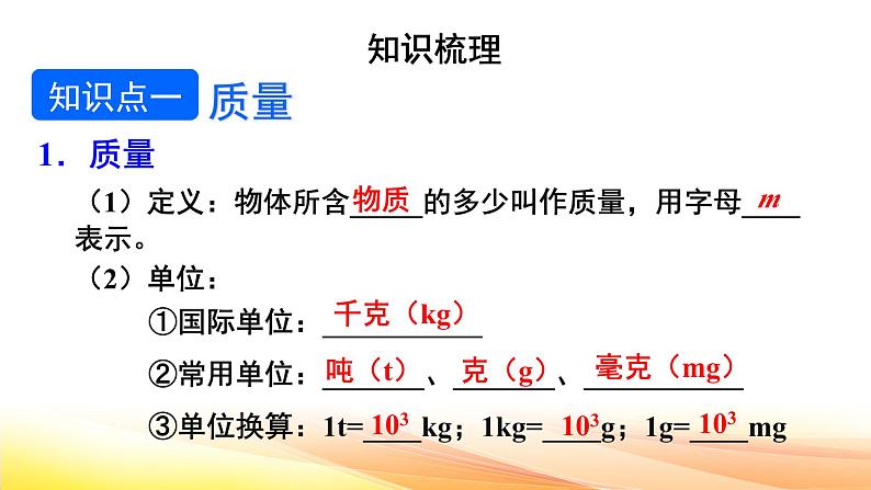 人教版（2024） 八年级上册物理：第六章 质量与密度 复习课件第4页