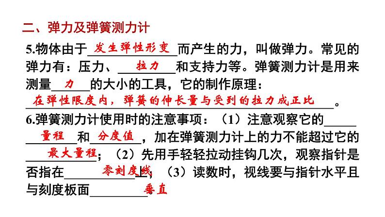 初中物理新沪科版八年级全册第六章 熟悉而陌生的力练习教学课件2024秋第4页