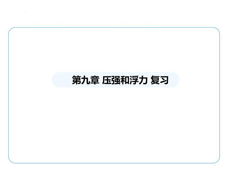 第九章 压强和浮力复习课件 -2024-2025学年苏科版物理八年级下册第1页