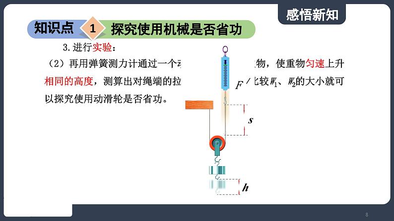 北师大版（2024）物理八年级下册----9.5 探究使用机械是否省功(课件）第8页