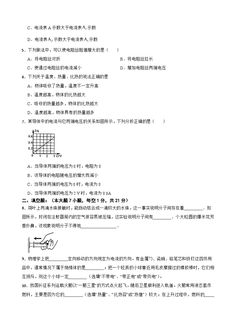 广东省揭阳市2024年九年级（上）期末监测物理试题附答案第2页