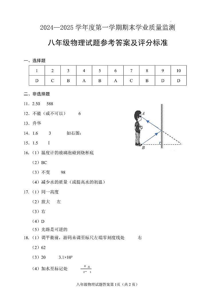 8 物理（答案）第1页