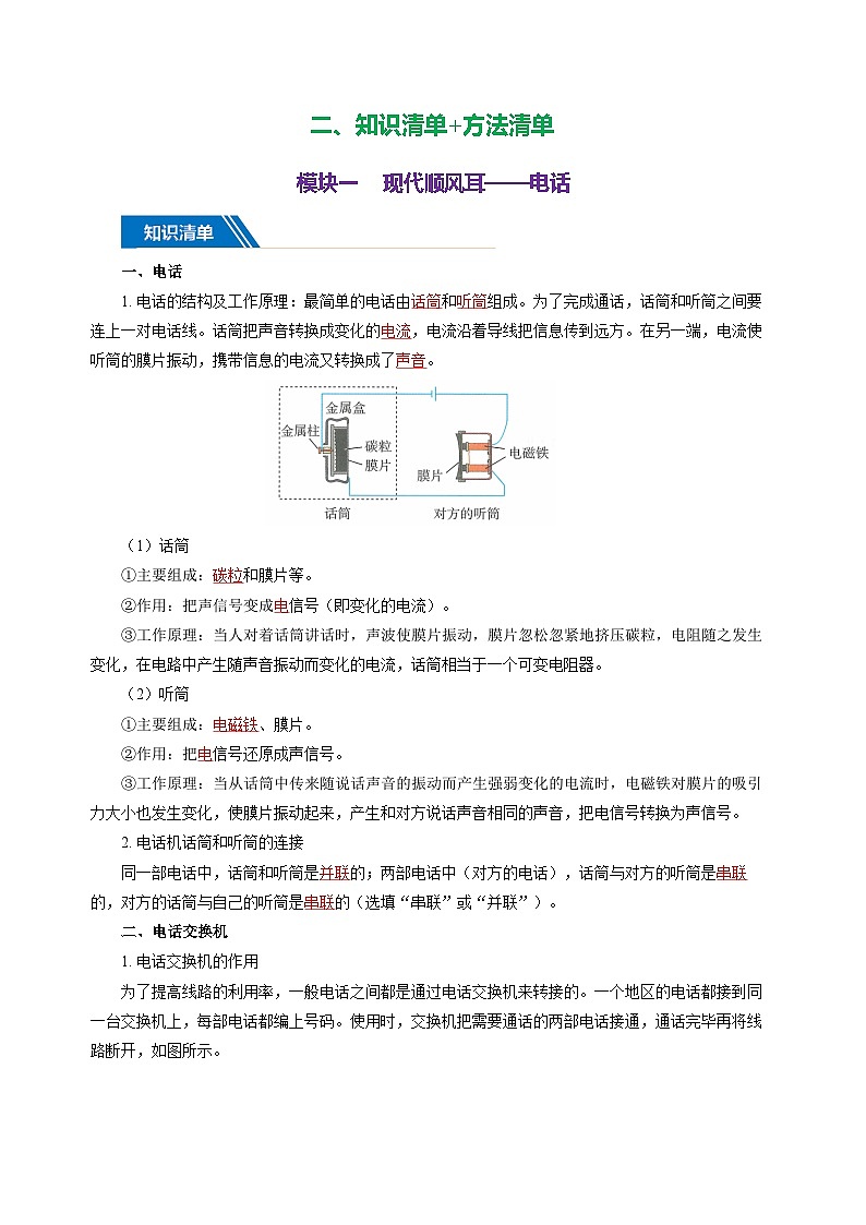 专题21  信息的传递（知识清单+方法清单）-2025年中考物理二轮复习核心知识点梳理+配套专练【教师版】第3页