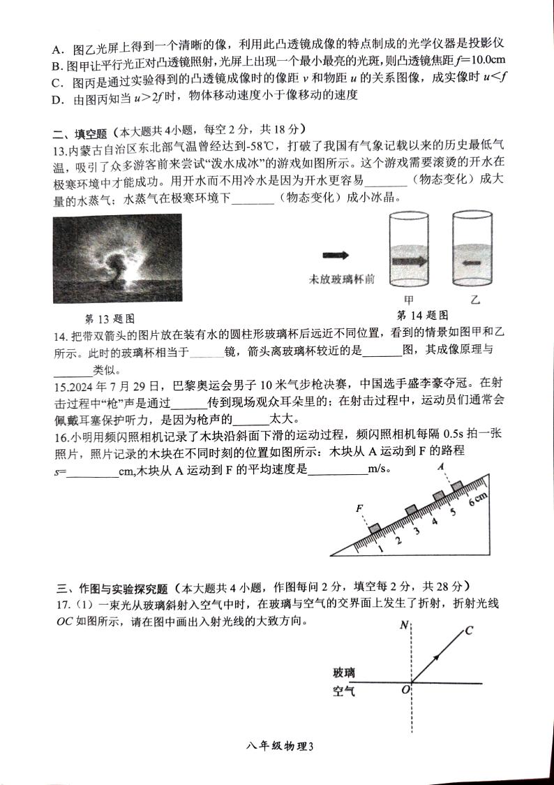 湖南省株洲市醴陵市2024-2025学年八年级上学期期末考试物理试卷第3页