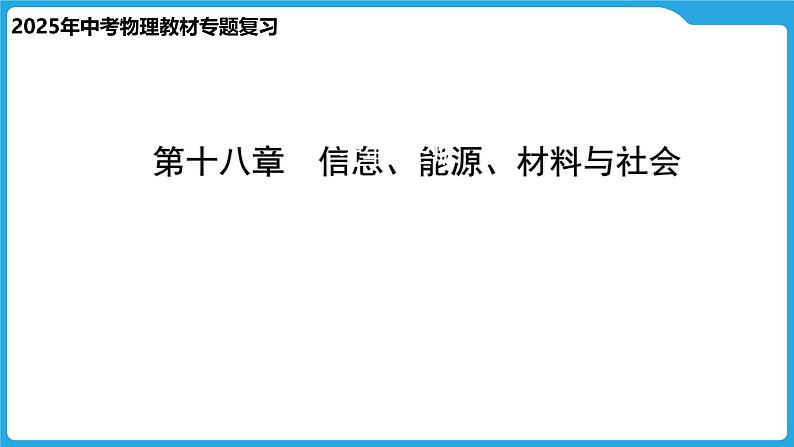 第十八章　信息、能源、材料与社会（课件）-2025年中考物理一轮复习课件第1页