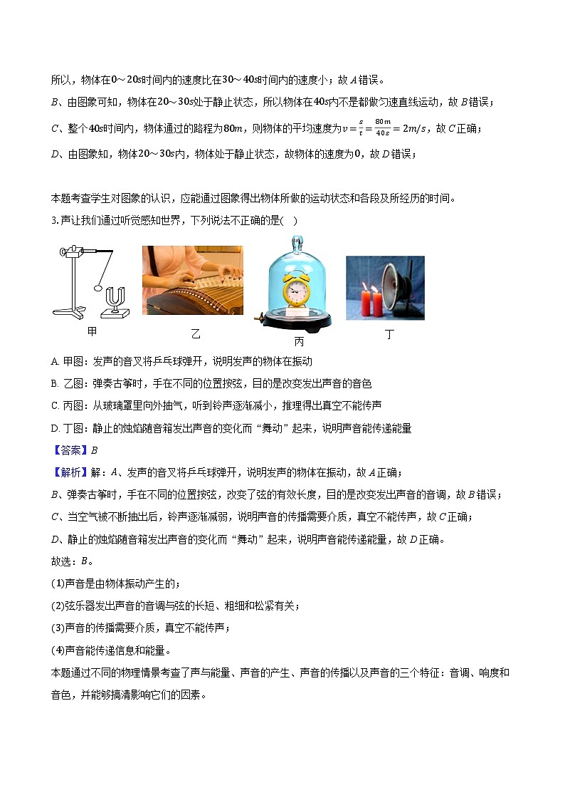 河北省石家庄市部分学校2024-2025学年八年级（上）期末物理试卷（解析版）第2页