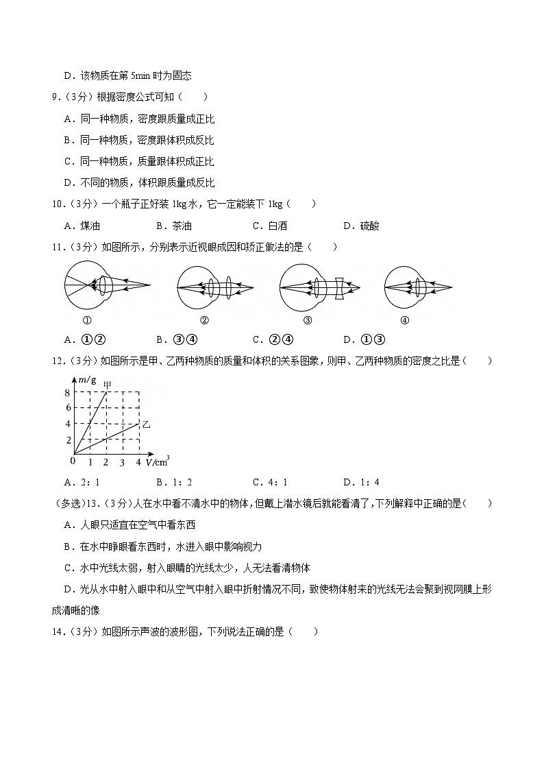 2023-2024学年湖南省邵阳市武冈一中八年级（上）期末物理试卷第3页
