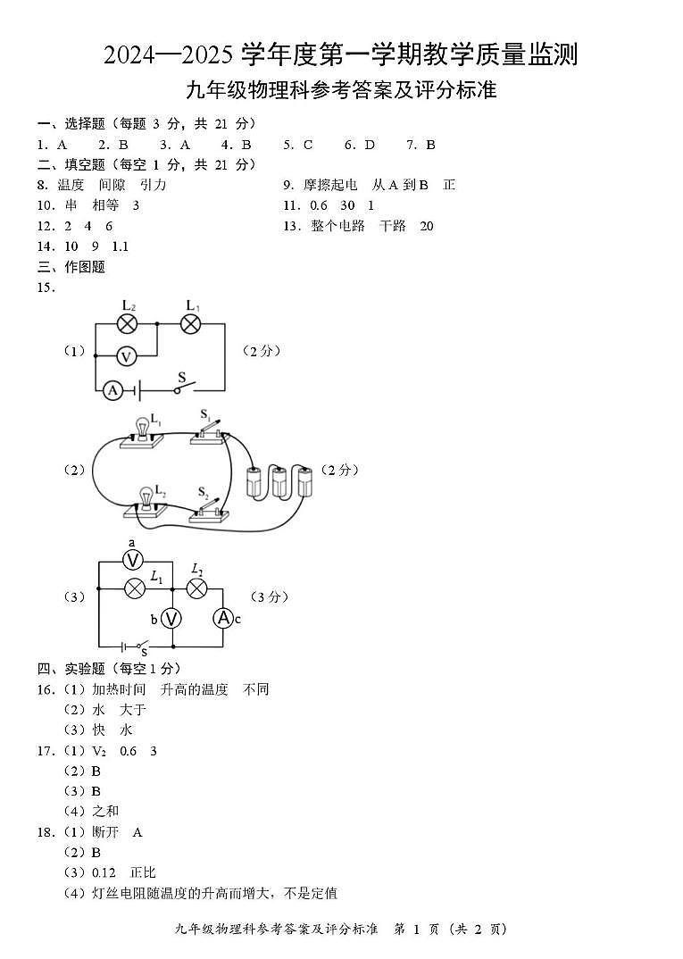 物理答案第1页