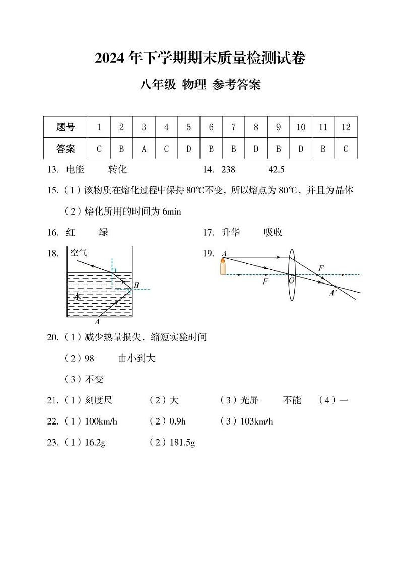8物理参考答案第1页