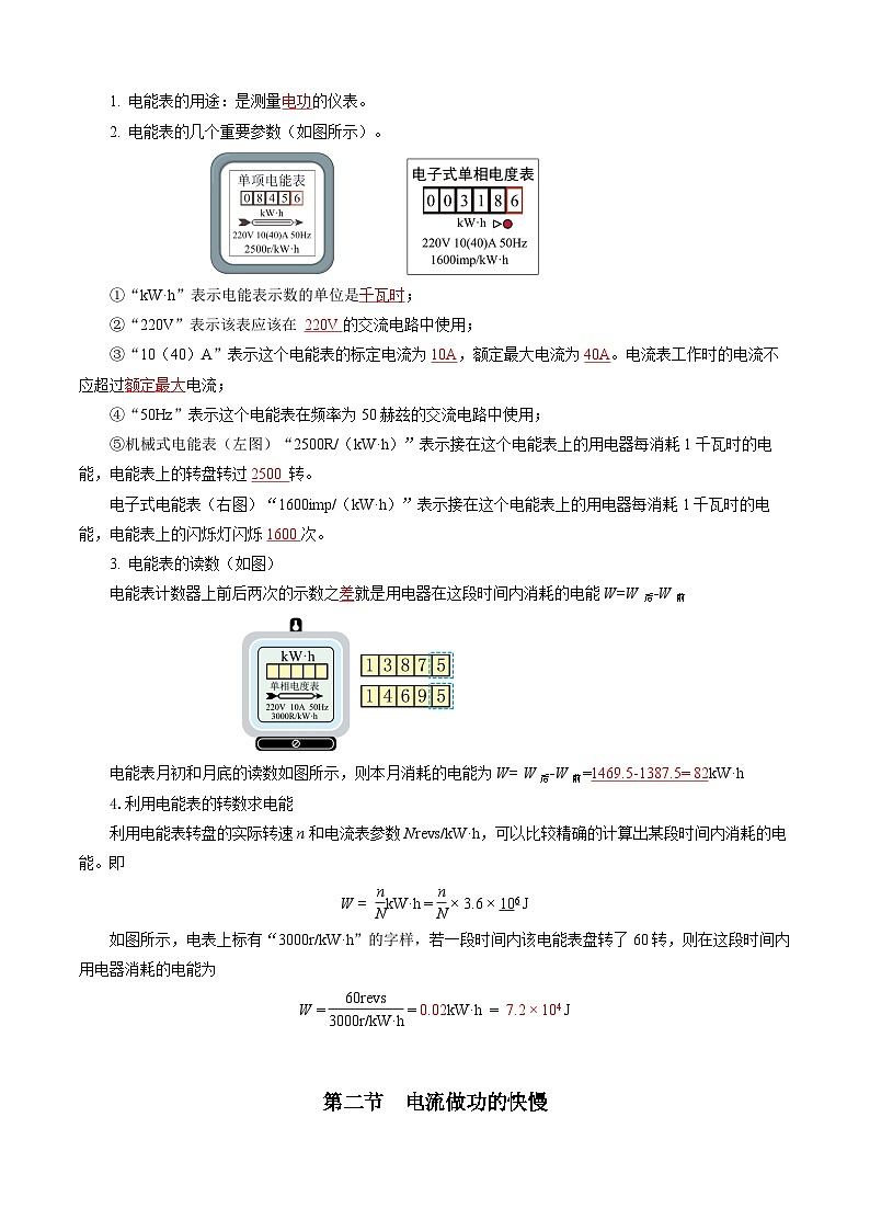 第十六章 电流做功与电功率（知识清单）【教师版】第2页