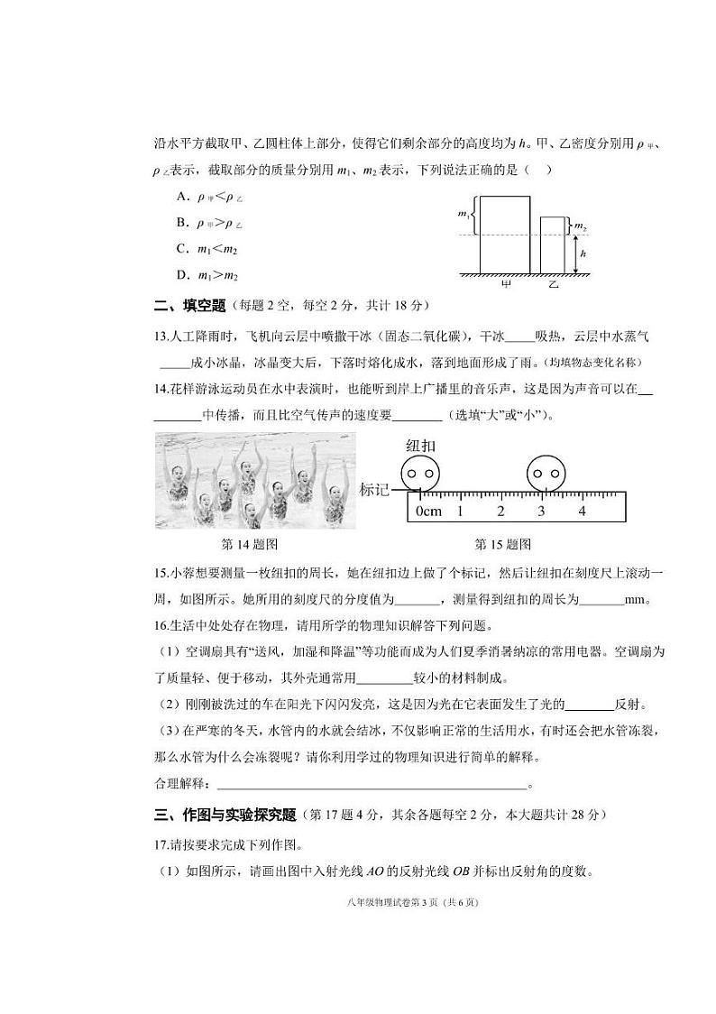 湖南省株洲市渌口区2024-2025学年八年级上学期期末考试物理试题第3页