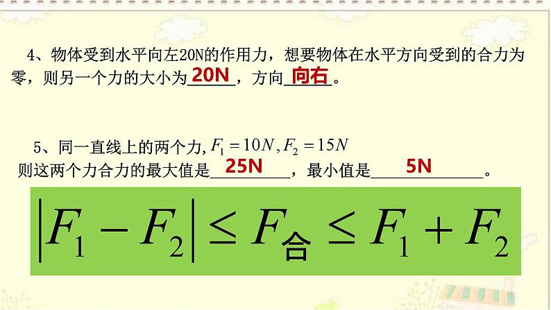 沪科版 初中物理 八年级全册 课件7.2 力的合成第7页